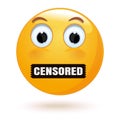 Emoticon face with a mouth taped up Royalty Free Stock Photo