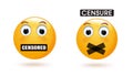 Emoticon face with a mouth taped up Royalty Free Stock Photo