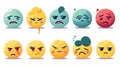 Emoticon face set with different facial expressions Royalty Free Stock Photo