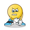 Emoticon after fight mascot vector cartoon illustration