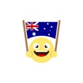 Emoticon flag of australia vector icon isolated on white background