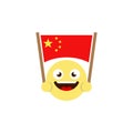 Emoticon flag of china vector icon isolated on white background Royalty Free Stock Photo