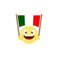Emoticon flag of italy vector icon isolated on white background