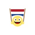 Emoticon flag of netherland vector icon isolated on white background