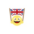 Emoticon flag of united kingdom vector icon isolated on white background