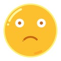 Emoji of Frown Face in Flat Design Icon Vector Illustration