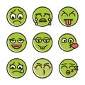 Emoticon funny smiley faces expression icons set Royalty Free Stock Photo