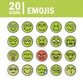 Emoticon funny smiley faces expression icons set Royalty Free Stock Photo