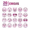 Emoticon funny smiley faces expression icons set Royalty Free Stock Photo