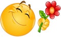 Emoticon giving flower