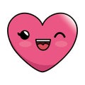 Emoticon heart kawaii style icon