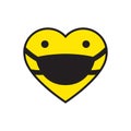 Emoticon heart with mask