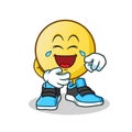 Emoticon laughing loudly mascot vector cartoon illustration