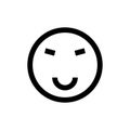 Cunning Emoticon Line Icon