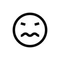 Annoyed Emoticon Line Icon Royalty Free Stock Photo