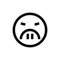 Grumpy Emoticon Line Icon