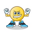 Emoticon muscle mascot vector cartoon illustration Royalty Free Stock Photo