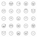 Emoticon outline icons set