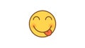 Emoticon playfully shows tongue. Animated Emoticons. Alpha channel