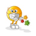 Emoticon refuse viruses cartoon. cartoon mascot vector