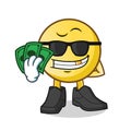 Emoticon rich mascot vector cartoon illustration Royalty Free Stock Photo