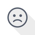 Emoticon, sad, angry concept, sadness, flat design vector illustration