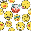 Emoticon seamless pattern for use as wrapping paper