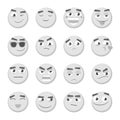 Emoticon set. Collection of Emoji. 3d emoticons. Smiley face icons isolated Royalty Free Stock Photo