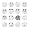 Emoticon set. Collection of Emoji. 3d emoticons. Smiley face icons isolated on white background. Vector Royalty Free Stock Photo