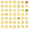 Emoticon set. Collection of Emoji. 3d emoticons. Smiley face icons isolated on white background. Vector Royalty Free Stock Photo