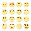 Emoticon set. Collection of Emoji. 3d emoticons. Smiley face icons on white background. Vector Royalty Free Stock Photo