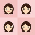 Emoticon set of cute girl