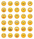 Emoticon set with different funny emotions. Vector character set