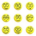 Emoticon set yellow