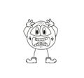 Emoticon shock sketch Royalty Free Stock Photo