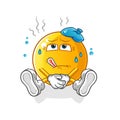 Emoticon sick vector. cartoon character