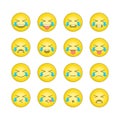 Emoticon smile icons set 15. Royalty Free Stock Photo