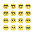 Emoticon smile icons set 13. Royalty Free Stock Photo