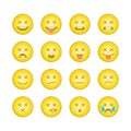 Emoticon smile icons set 9. Royalty Free Stock Photo