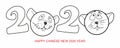 Emoticon, smiley, Chinese Zodiac Sign Year of Rat, Chinese New Year 2020 year of the rat, Concept for holiday banner template, dec