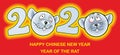 Emoticon, smiley, Chinese Zodiac Sign Year of Rat, Chinese New Year 2020 year of the rat, Concept for holiday banner template, dec