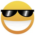 Emoticon with Sun Glasses. Smile icon. Isolated Vector Illustration on White Background