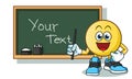 Emoticon teacher and black board mascot vector cartoon illustration Royalty Free Stock Photo