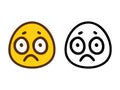 Emoticon with an unhappy face in two style