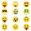 Emoticon with various emotions. Royalty Free Stock Photo