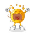 Emoticon yawn character. cartoon mascot vector