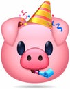 Divertido emoticono de cerdo rosa Royalty Free Stock Photo