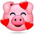 Divertido emoticono de cerdo rosa Royalty Free Stock Photo