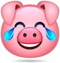 Divertido emoticono de cerdo rosa Royalty Free Stock Photo