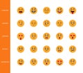 Emoticons design style line icons face emotion expression linear symbols logo illustration emoji smiley cartoon Royalty Free Stock Photo